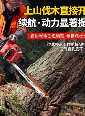 1充6寸寸锂电电链锯电手提式电锯家用小6伐木型HPF单手锯砍树