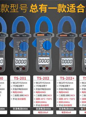 泰圣690表钳形电流表TS200/TS201TS202高数精度字交直流钳形/表
