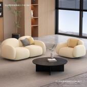 双人沙发冻北欧网小户型客KFT厅卧室现代简约豆腐块红果技科布艺