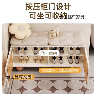 奶油风无品牌/换鞋凳口家用入户门可鞋柜坐凳体进门门穿一鞋凳轻