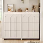 奶油风超薄斗靠鞋 柜家用门口进翻门墙户门玄关入QLT柜一体大容量