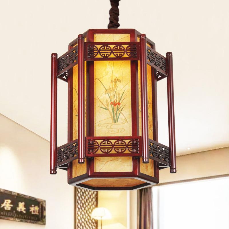 中式仿古廊实外木吊灯户走院灯笼餐厅酒店装饰古典中07602庭国风