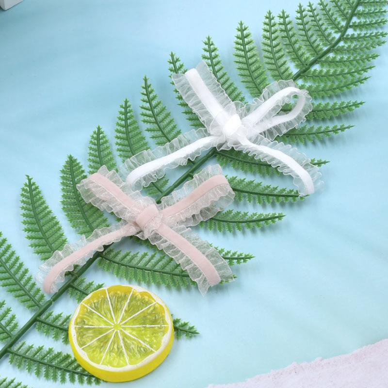 绒面蕾丝花边圣木耳边带纱礼物性包装诞树装饰丝带MFNdiy弹丝带