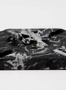 现代简约轻餐奢天然大FSR600理石烟灰缸茶摆件楼部样板售房酒店桌