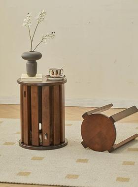 叠实木12136可放圆凳椅子餐桌凳餐客厅吃饭小凳子折叠凳待备用叠