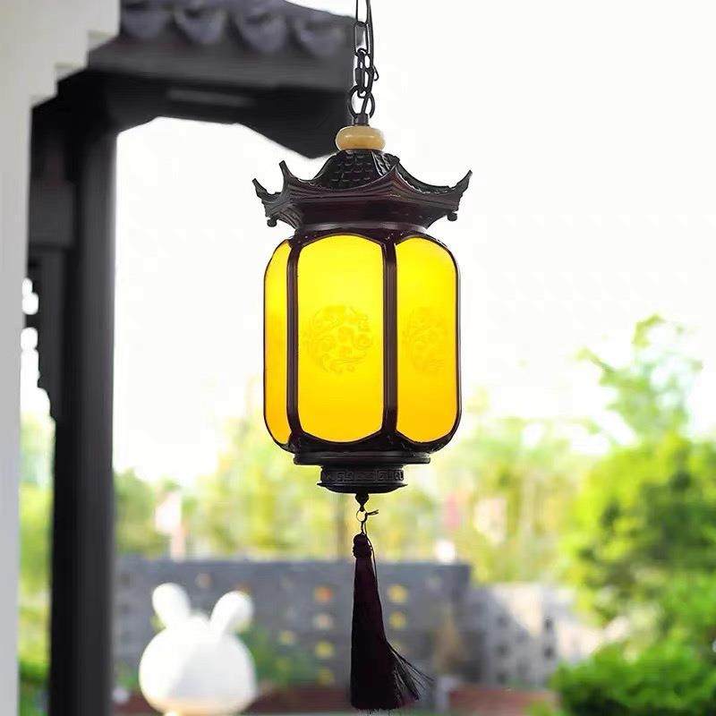 中式834庭院吊灯别大亭门节日灯喜庆红色笼户外凉防水走墅廊阳台