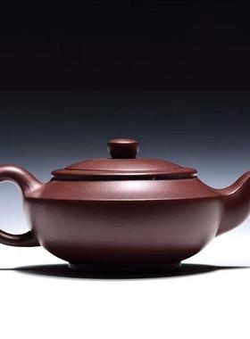 正宜兴紫壶原矿家藏紫泥经典卡宗盖汉云0571家用砂功扁夫茶壶茶具