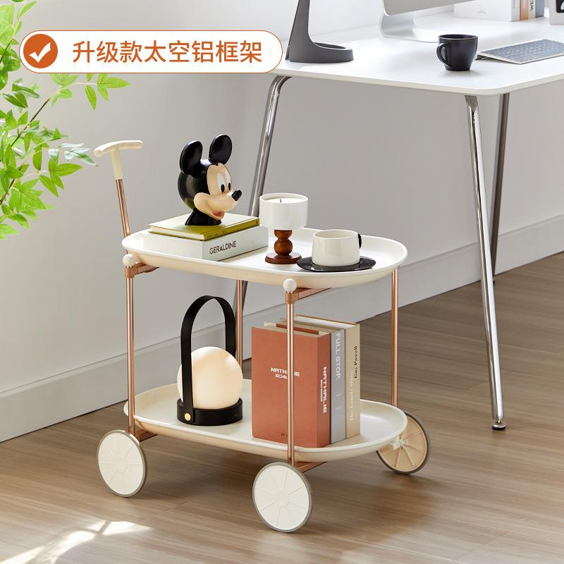 ins奶油创意小车网红专用置物客厅塑料可推架轮移动带子002茶几