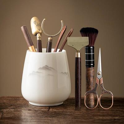 羊玉瓷茶道六子套白脂装家君用功夫茶具配件泡茶用品大全茶夹KBH