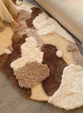 植北欧异形沙漠苔藓绒绒地毯家隔凉地毯客簇mj240315厅整铺卧用室