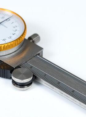 高精度3带表盘游标卡尺双向防震金银盘m双色表150m200mm0ICP0mm