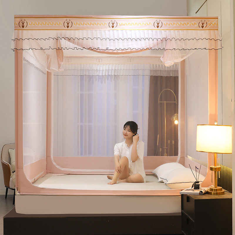 床笠式蚊帐2023新l款家用卧室高级全底儿童防摔1.5*1.9m1米5床加