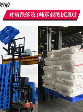 100网格田字塑料托盘工厂用1色货板加厚栈板冷卡库叉车蓝KMW塑胶