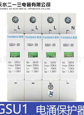 天水二一三防雷浪涌保护器GSU1-20 40 60KA 2P3P+N4P 385V 420V