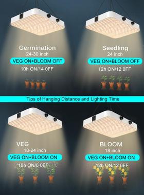 户全光谱花朵植外物光生长灯专悬挂培育幼苗用灯花卉帐UBC篷植物