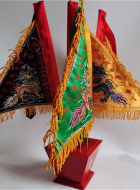 道令旗令双面刺绣五旗五营兵马五色旗五方旗旗八卦斗底座杆五营兵