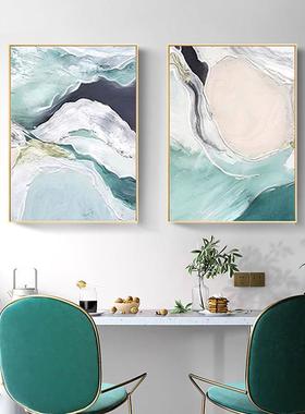 现代SQ5052抽象客背厅装画北欧风蓝色大海画沙发景墙饰挂酒店民宿