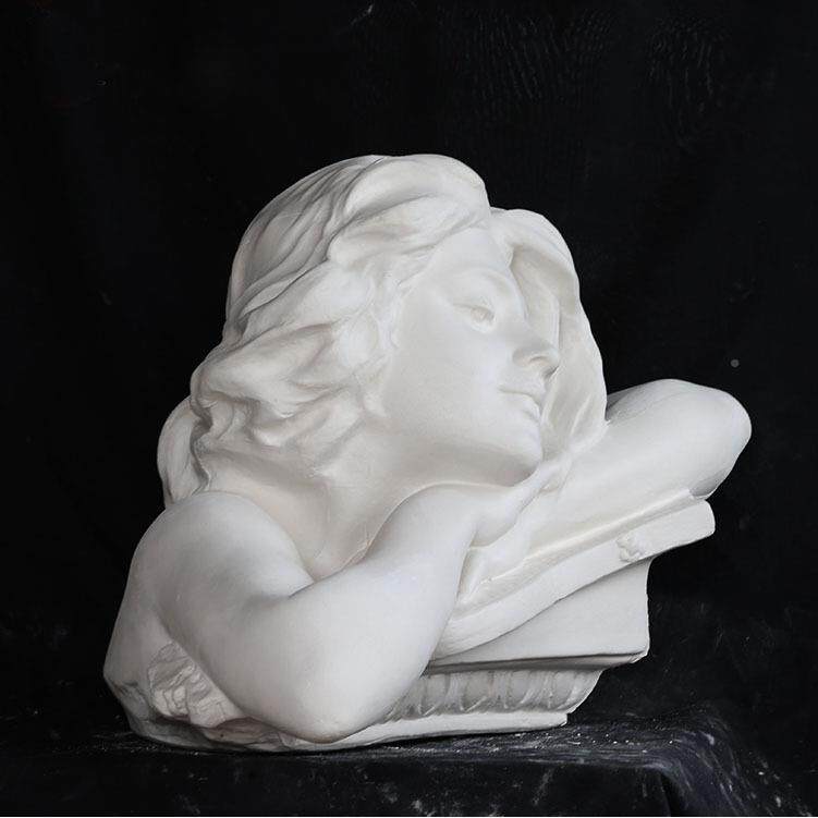 思考女石膏头像素描写生石ZUU像膏静物美术教具孩型雕雕塑模装饰