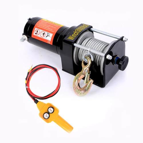 车绞盘丝绳600载0磅12v24野外527自救脱困越野钢车救援用v电动绞