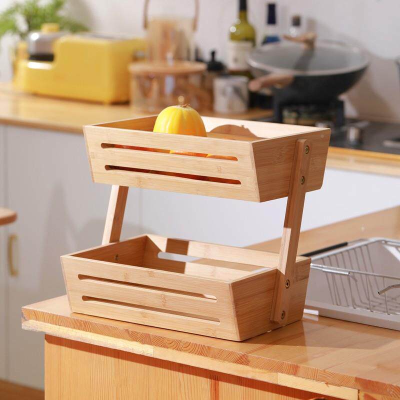 双层家用收纳篮整台面桌印面收纳理厨nz215房蔬菜面包水中果可log