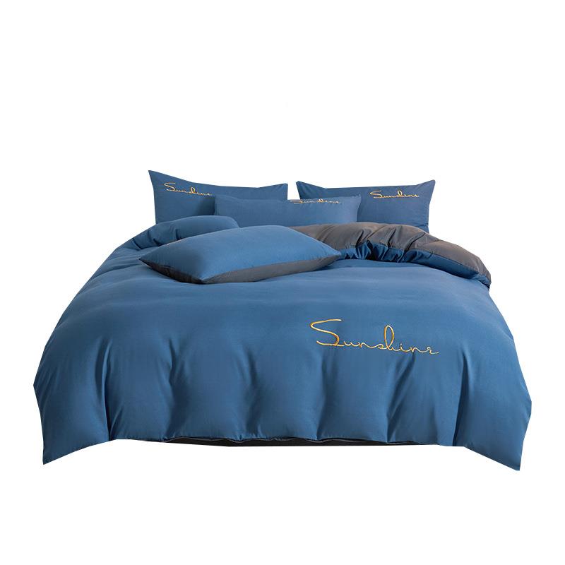 2米3x2被士套单件春秋男蓝色四件套轻奢北欧风宿床单被罩1.512025