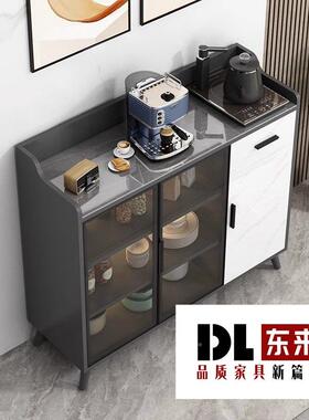 岩ERY板餐边柜现碗柜厨房收纳代储体物客厅吧台家用一玻柜璃门茶