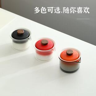 陶瓷旅行茶具套装渐变色路宝釉一壶三杯快客杯户外泡茶茶具便携式