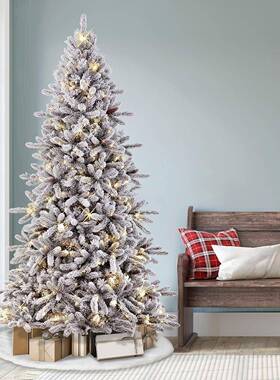 白色植绒 松针-PVC混合1.5cm-2.4cm加密豪华圣诞树