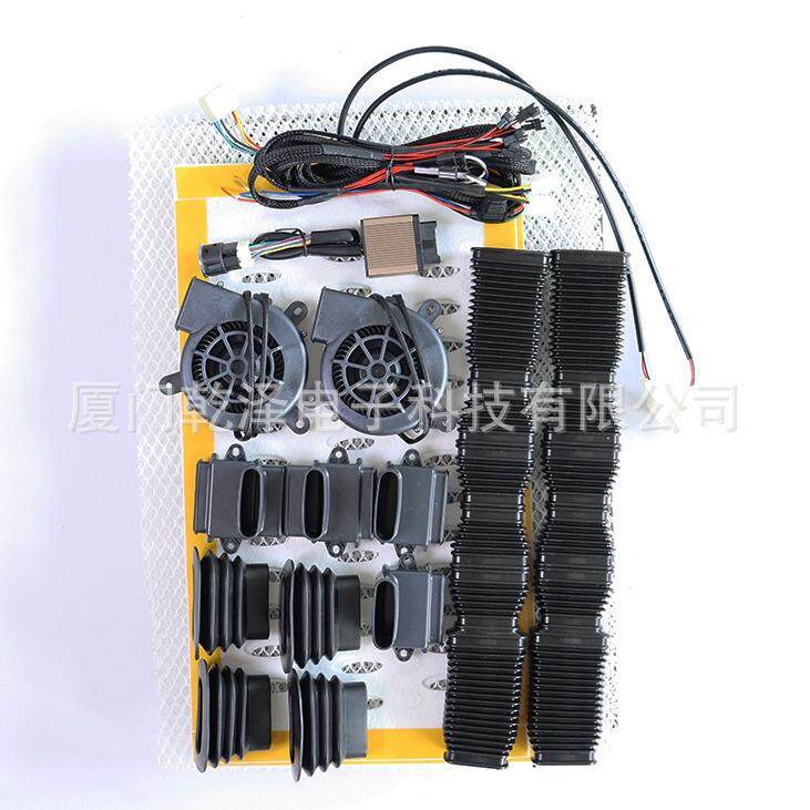 汽车座椅通风加热改装航空座椅管道风机汽车座椅圆形双按键开关