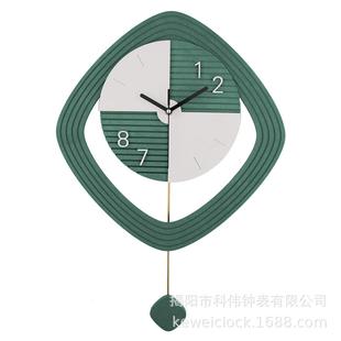 简约创意挂钟客厅装饰家用木质钟表石英时钟时尚木制静音摆钟挂表