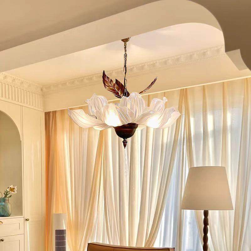 新中式花朵灯法式172中古复古风厅吊灯新2025款宋代美学花瓣客大,家装灯饰光源,智能吊灯,淘宝优惠券,粉丝福利购,淘宝优惠卷