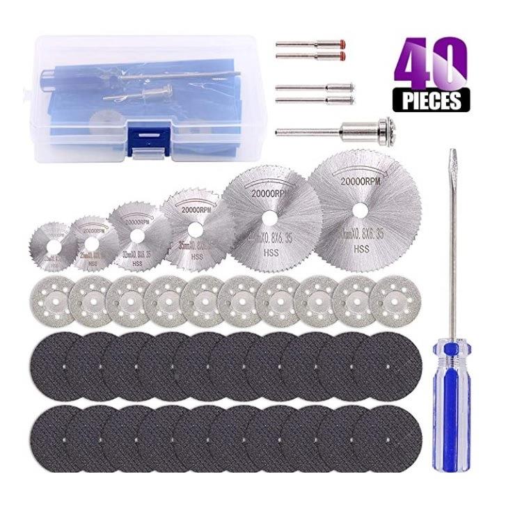 40C切打割片盒装套装电磨吊磨切机配40PC切割件组P合磨抛光割厂家