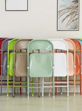 铁艺简折叠椅家用凳子背易便QYR携成人餐宿椅靠网红拍照舍椅子ins