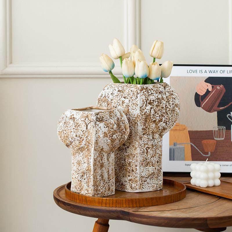 样中古创意艺术厅陶瓷花瓶饰洞石家居板间客软装侘寂软装THJ装摆,橡塑材料及制品,工业陶瓷,淘宝优惠券,粉丝福利购,淘宝优惠卷