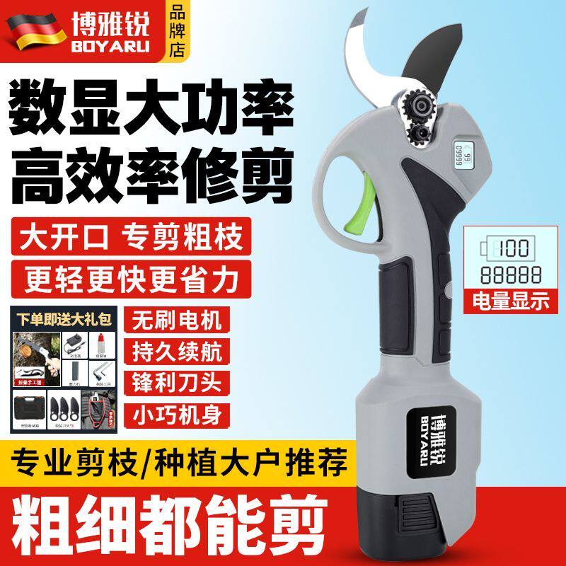 德国博雅锐电动修枝剪果树剪新款充电锂电池电剪轻便强力剪树枝剪