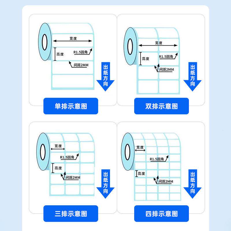 5三防热敏纸不干胶标签贴纸热敏0打印纸0*40570条码打印100x10快6