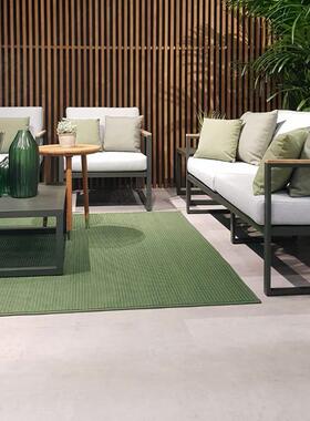 现代简约户室外沙组合发酒店花金园露天铁艺FB896金属发防水铝沙