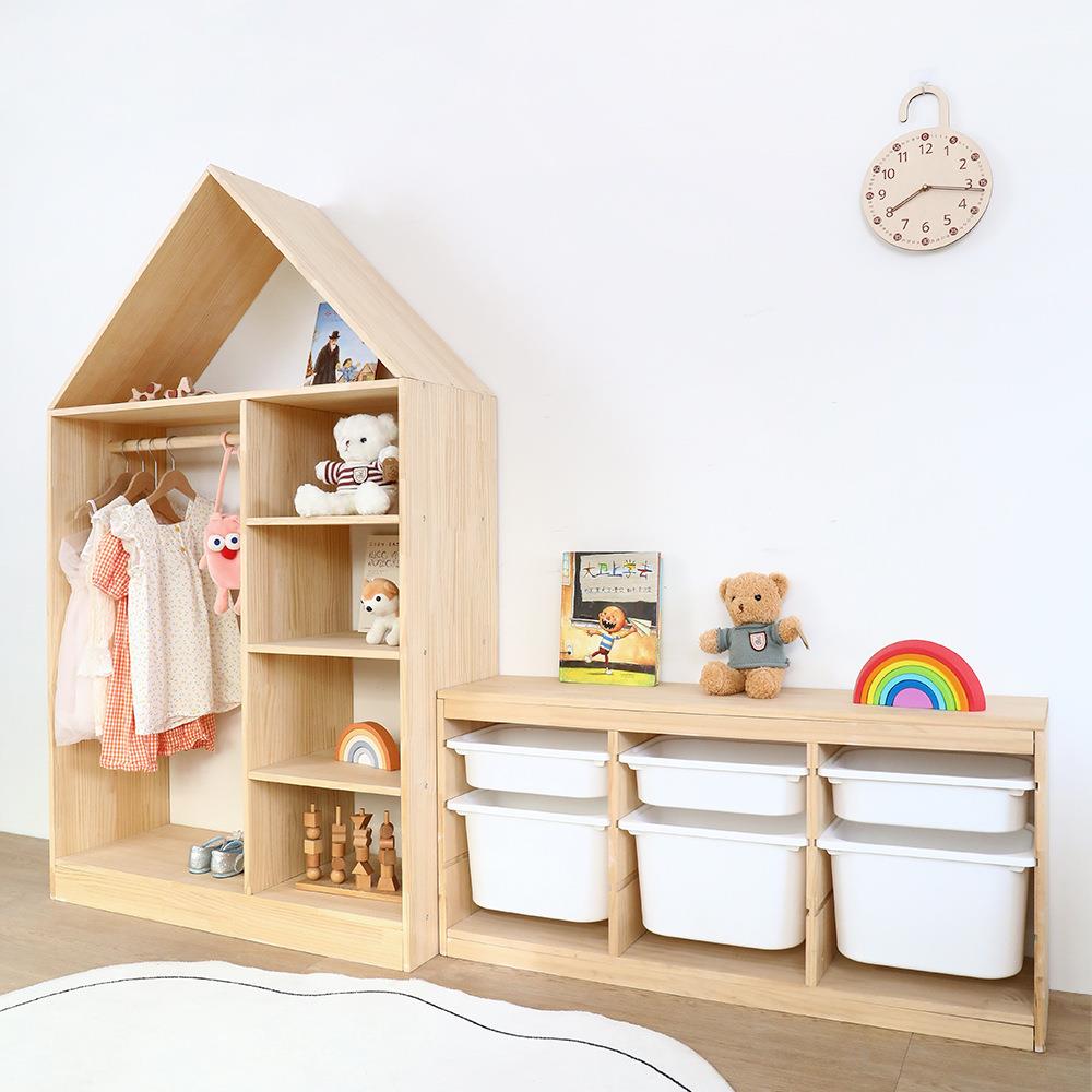 儿童易衣柜收纳SUJ孩柜儿童房简实储木挂衣柜男孩女小衣橱柜婴儿