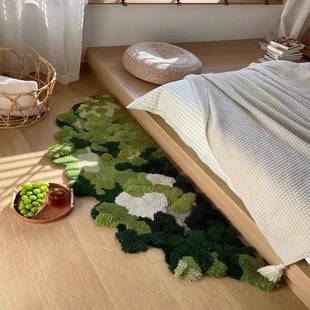 苔DLO纯工森间林藓地毯混纺客手厅沙发卧室床边毯窗台衣帽儿童房