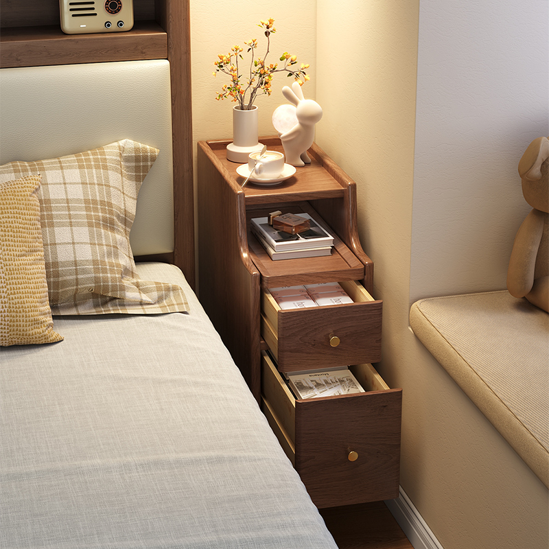 全实木床头柜迷你小型极窄床边柜超窄E20公分30cm窄边夹缝置物架