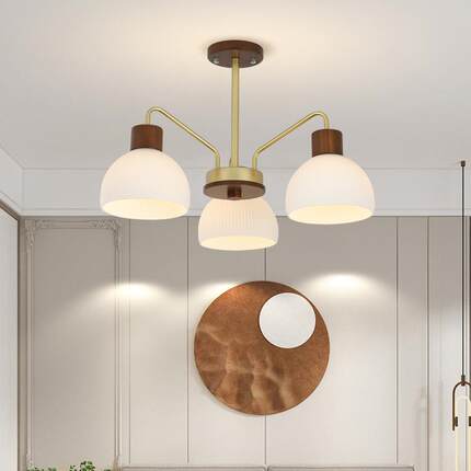 欧复3头5头客厅餐厅吊XD-05-45灯古vintge原木餐桌北吧台玻a璃灯