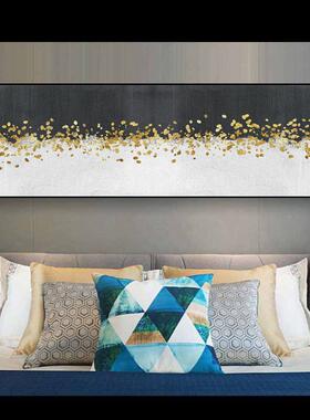 约现代简象卧室床头墙面VSW装饰画房间背景墙抽挂横版黑白线条画