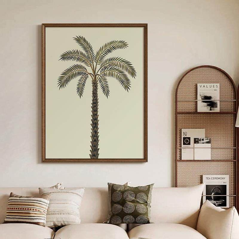 棕榈式》中古树风高级感法复挂古客厅装饰画南洋美式al202503餐厅,家居饰品,现代装饰画,淘宝优惠券,粉丝福利购,淘宝优惠卷