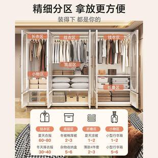 全网源头衣柜卧室家租用小户型现出衣橱代简约置物房柜钢GAP制可