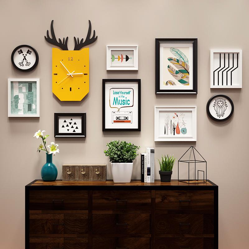 邮那切克/亚北欧包/实木创相框意照片墙9393/相框墙