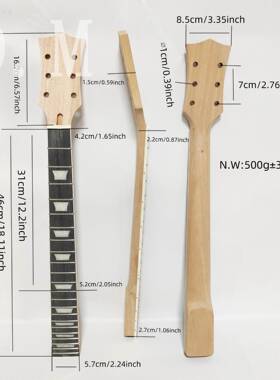 LP2品弦桃花芯吉他木琴柄玫瑰木6RSX指板方块音2点琴颈哑光原木色