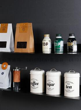 样板间厨房列咖橱柜啡系层架组道合摆件装饰品咖啡豆241201储物罐