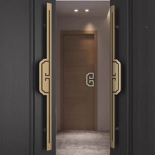 工FLO厂定制大门拉手中式门玻璃门拉手玉石华镶豪包嵌厢会所木门