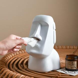 石人轻纸奢感纸盒巾盒客装厅饰摆件抽茶几餐桌家用766创意像