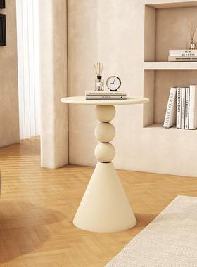 当天发小户型客厅小几属25515小圆茶桌奶油风谈桌沙金发角几铁艺